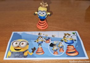 Figuras de goma Kinder: Figura kinder Ferrero minion muelle rey +bpz minions Gru villano muñeco colección
